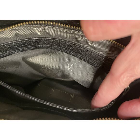 Vince Camuto Black Leather Brown Pony Hair Baily Handbag Clutch Purse NEW NWOT - Picture 10 of 13